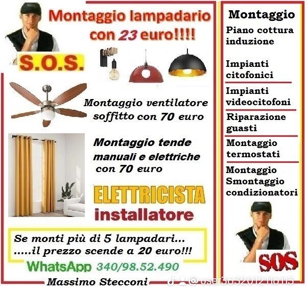 5223859  Montaggio lampadario 20 euro